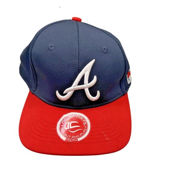 Atlanta Braves Hat Cap Strap Back Youth Navy Red MLB Baseball Team Logo - Picture 1 of 7
